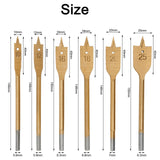 6Pcs Spade Flat Wood Drill Bit Woodworking Hex Shank Metric 10-25Mm