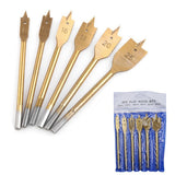 6Pcs Spade Flat Wood Drill Bit Woodworking Hex Shank Metric 10-25Mm