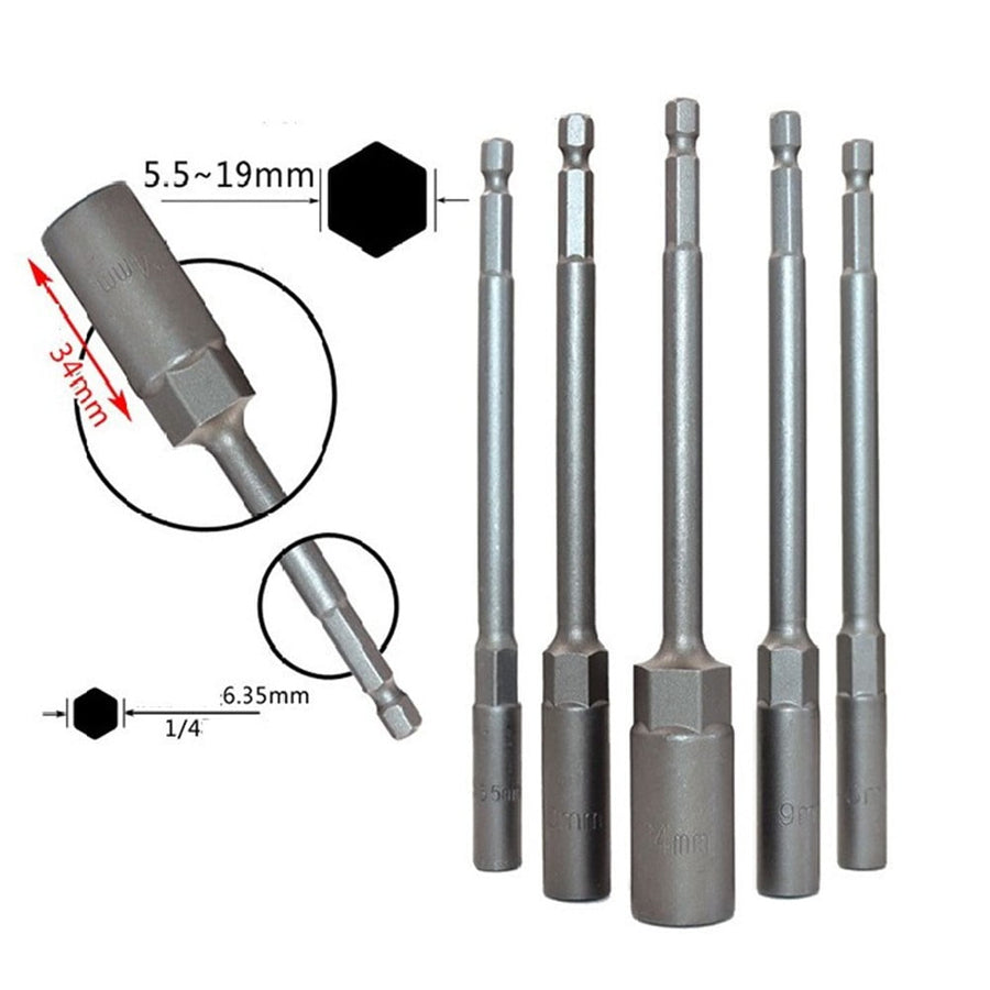1Pc 150Mm Hexagon Nut Driver Drill Bit Adapter Socket Wrench Extension Sleeve 9Mm Smile Home 17Mm