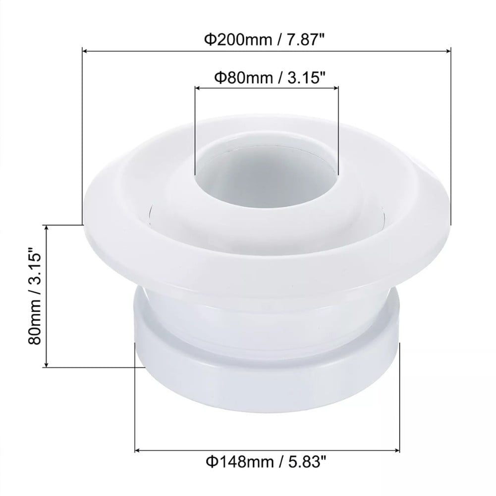 6Inch Round Air Vent Adjustable Rotatable Ball Jet Air Diffuser Soffit Vent Ventilation Ducting Hose Louver Wall Ceiling Mounted