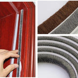 Decor Bottom Bristle Pile Seal Film Door Draught Excluder Brush Weather Strip 10M 5/9/15/23Mm Diy Home High Quality White 9×5Mm White - Side View
