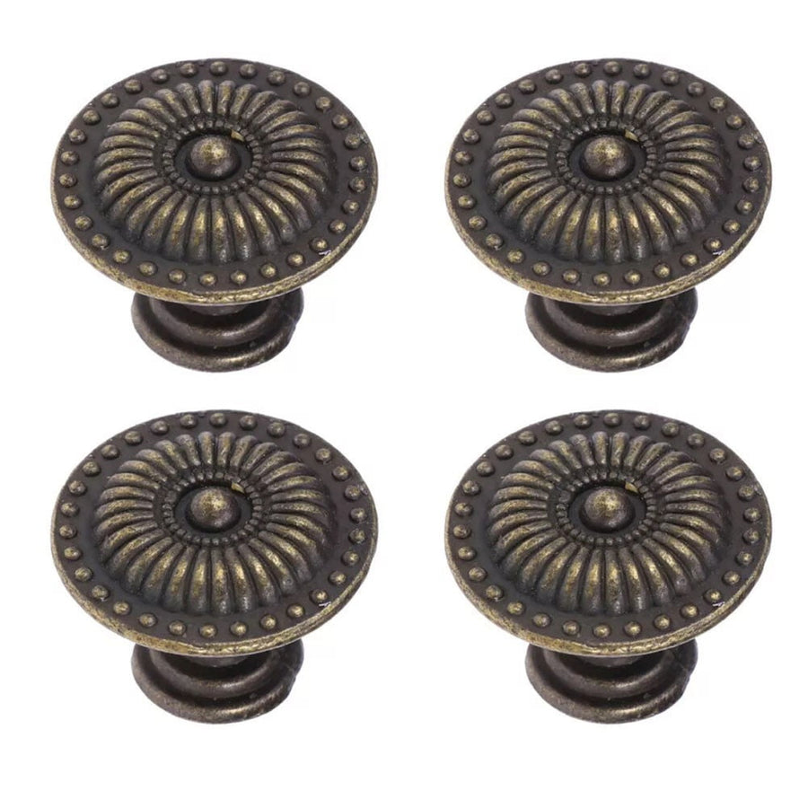 Antique Style Cabinet Knobs Set Of 4 Vintage Drawer Pulls Black Handles