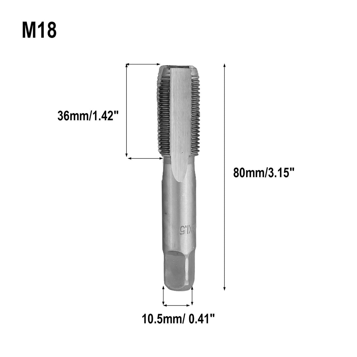 2Pcs M18-X1.5 Tap Rh Threading Tool M18- X 1.5Mm Metric Thread Tap Right Hand M18- X 1.5 Tool Set Drill Tools Smile Home