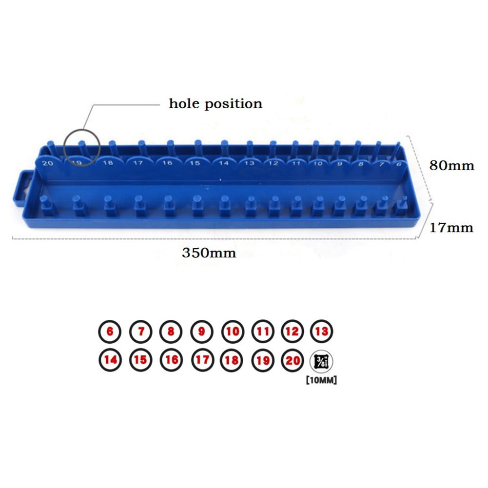 Practical Socket Storage Organizer Tool Organizer Wrench 3/8 Inch Sleeve Bracket Metric Socket Tray Rack Holder Smile Home