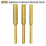 6Pcs Chainsaw Sharpener Grinding Stone File 4/4.8/5.5Mm Chains Saw Sharpening Chainsaw Stone File Chainsaw Ener Burr Power Tools 5.5Mm Smile Home
