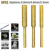 6Pcs Chainsaw Sharpener Grinding Stone File 4/4.8/5.5Mm Chains Saw Sharpening Chainsaw Stone File Chainsaw Ener Burr Power Tools 5.5Mm Smile Home - Rear View