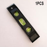 1 Pc Horizontal Ruler 3 Bubble Spirit. Level Magnetic Abs Shell Mini Pocket Portable Level Measure Tools Machinery Leveller Smile Home - Front View