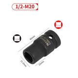 Tap Socket Double Square Head 1/2Inch Driver For Pneumatic Wrench Tool Accessories And Parts Replacement M6-M24 M24 Smile Home M20 - Top-Down View