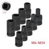 Tap Socket Double Square Head 1/2Inch Driver For Pneumatic Wrench Tool Accessories And Parts Replacement M6-M24 M24 Smile Home M20