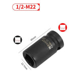 Tap Socket Double Square Head 1/2Inch Driver For Pneumatic Wrench Tool Accessories And Parts Replacement M6-M24 M24 Smile Home M22 - Top-Down View