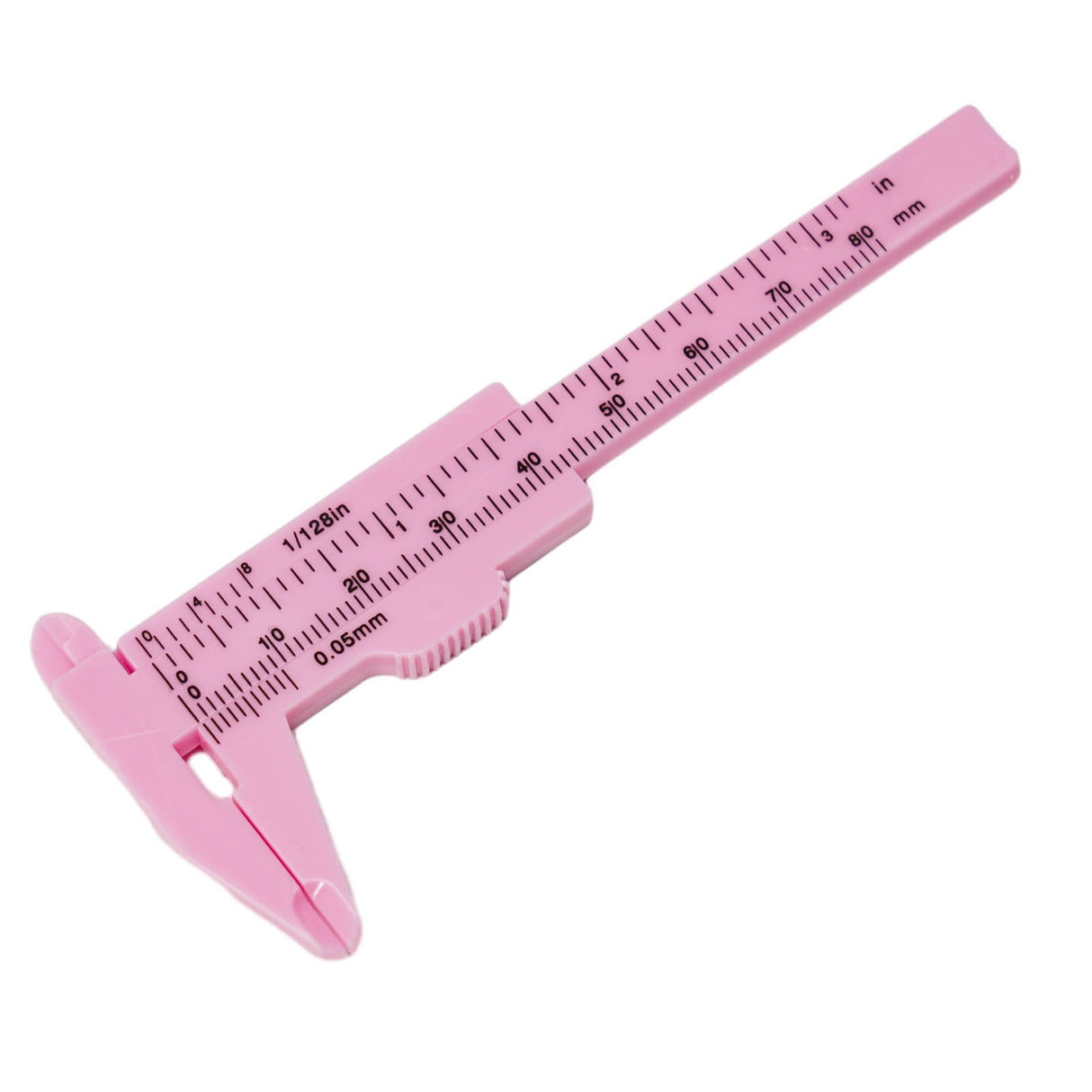 1X 0-80Mm Plastic Sliding Vernier Caliper Gauge Measure Tool Double Scale Ruler For Jewelry/Antiques Measurement Rose Red Smile Home Pink