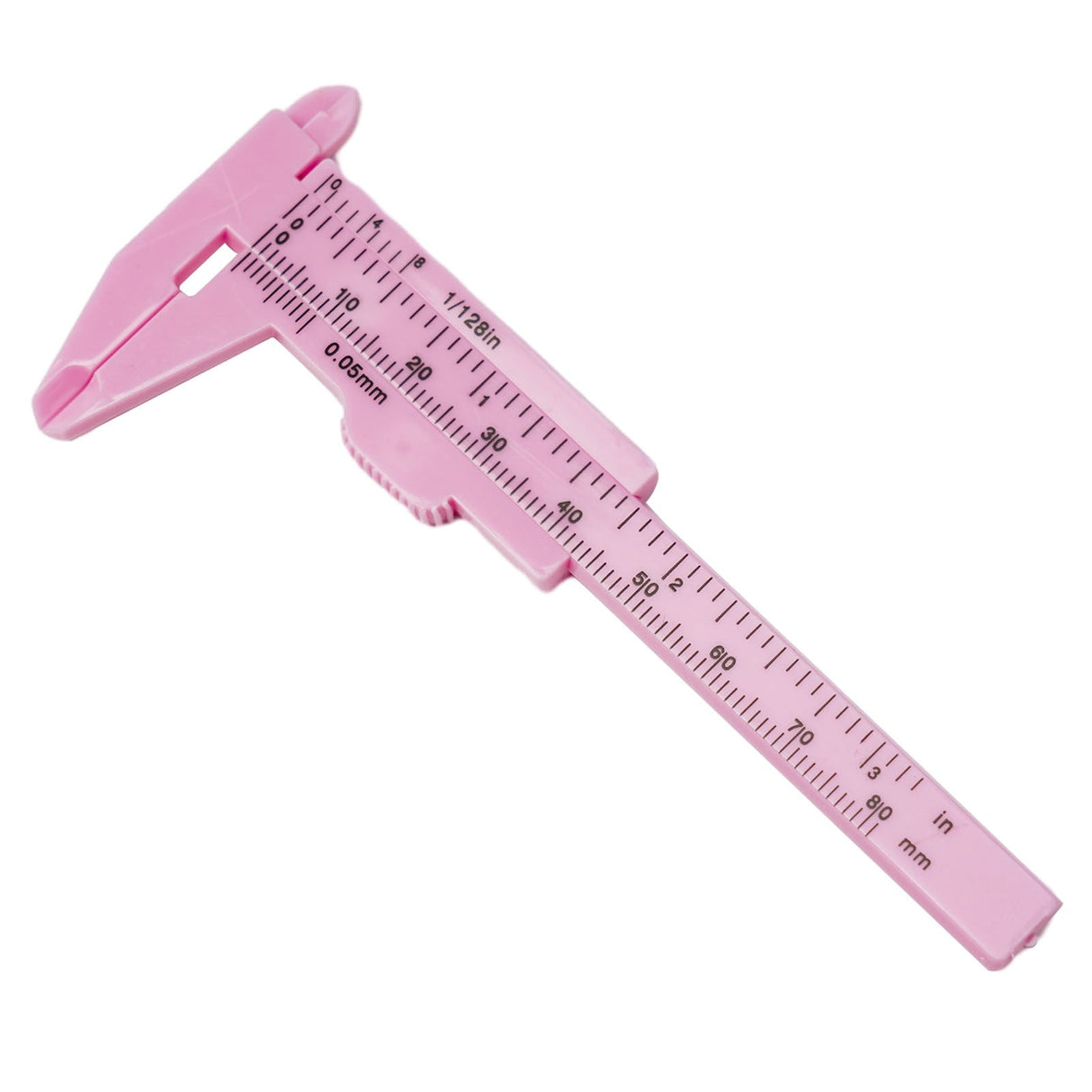 1X 0-80Mm Plastic Sliding Vernier Caliper Gauge Measure Tool Double Scale Ruler For Jewelry/Antiques Measurement Rose Red Smile Home Pink