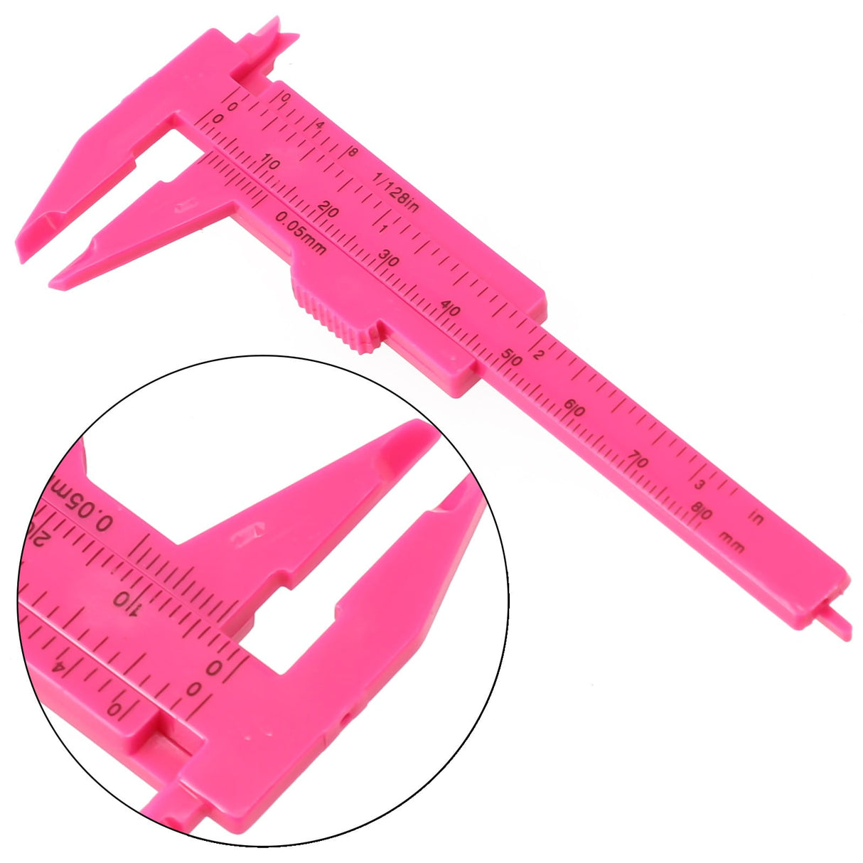 1X 0-80Mm Plastic Sliding Vernier Caliper Gauge Measure Tool Double Scale Ruler For Jewelry/Antiques Measurement Rose Red Smile Home Rose Red