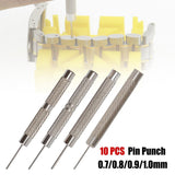 Watch Strap Pin Pin Punch Link Punch Pin Stick- Watch Repair Tool 0.7-1.0Mm 10Pcs Bar Hammer Punch Thimble Durables 0.9Mm Smile Home 0.9 mm - Rear View