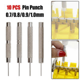 Watch Strap Pin Pin Punch Link Punch Pin Stick- Watch Repair Tool 0.7-1.0Mm 10Pcs Bar Hammer Punch Thimble Durables 0.9Mm Smile Home 0.9 mm - Extra Image