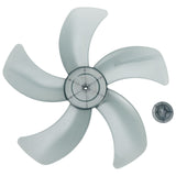 16 Inch Plastic Fan Blade With Nut Cover 5-Leaf Design for Pedestal or Desk Fan Replacement Part for 16"/375Mm Stand Fan Black