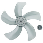 16 Inch Plastic Fan Blade With Nut Cover 5-Leaf Design for Pedestal or Desk Fan Replacement Part for 16"/375Mm Stand Fan Black
