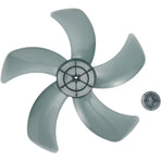16 Inch Plastic Fan Blade With Nut Cover 5-Leaf Design for Pedestal or Desk Fan Replacement Part for 16"/375Mm Stand Fan Black