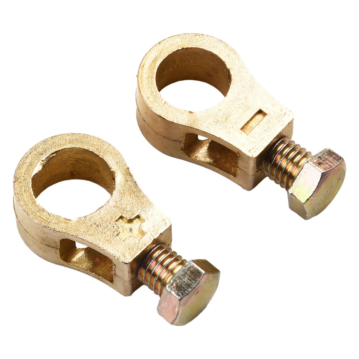Pure Copper Car Battery Terminal Clamps Set Positive Negative Post Connectors With Bolts And Washers