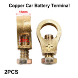 Pure Copper Car Battery Terminal Clamps Set Positive Negative Post Connectors With Bolts And Washers