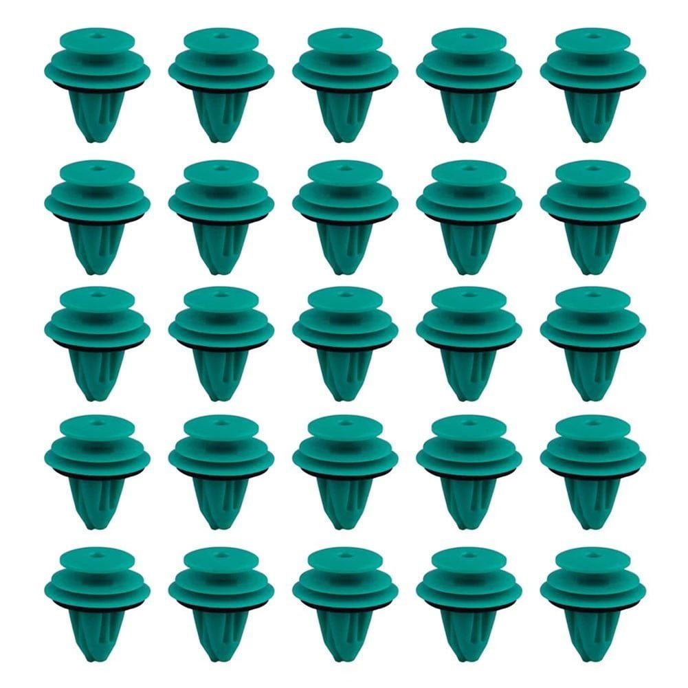 25Pcs Auto Fastener Car Clips Green Buckle Mixed Body Push Retainer Pin Rivet Bumper Door Trim Panel Retainer Fastener Kit