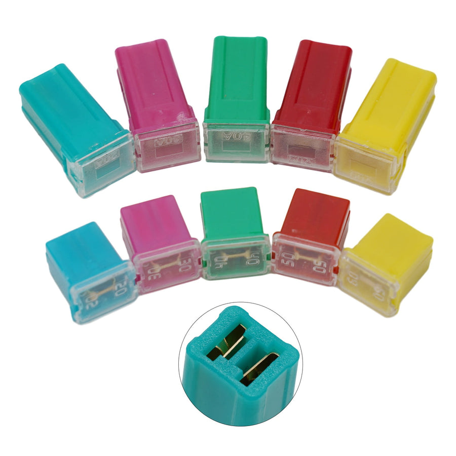 10 Pack Car Fuse Assortment Kit 20A 30A 40A 50A 60A Square Mini Fuses For Auto Van Truck