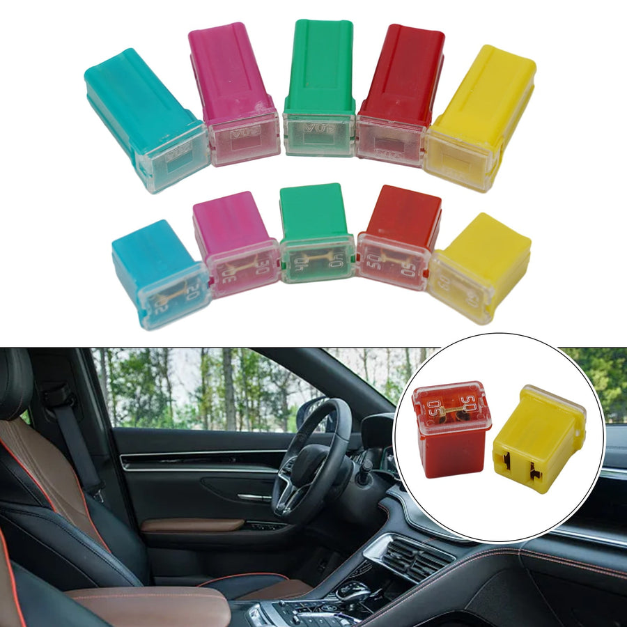 10 Pack Car Fuse Assortment Kit 20A 30A 40A 50A 60A Square Mini Fuses For Auto Van Truck