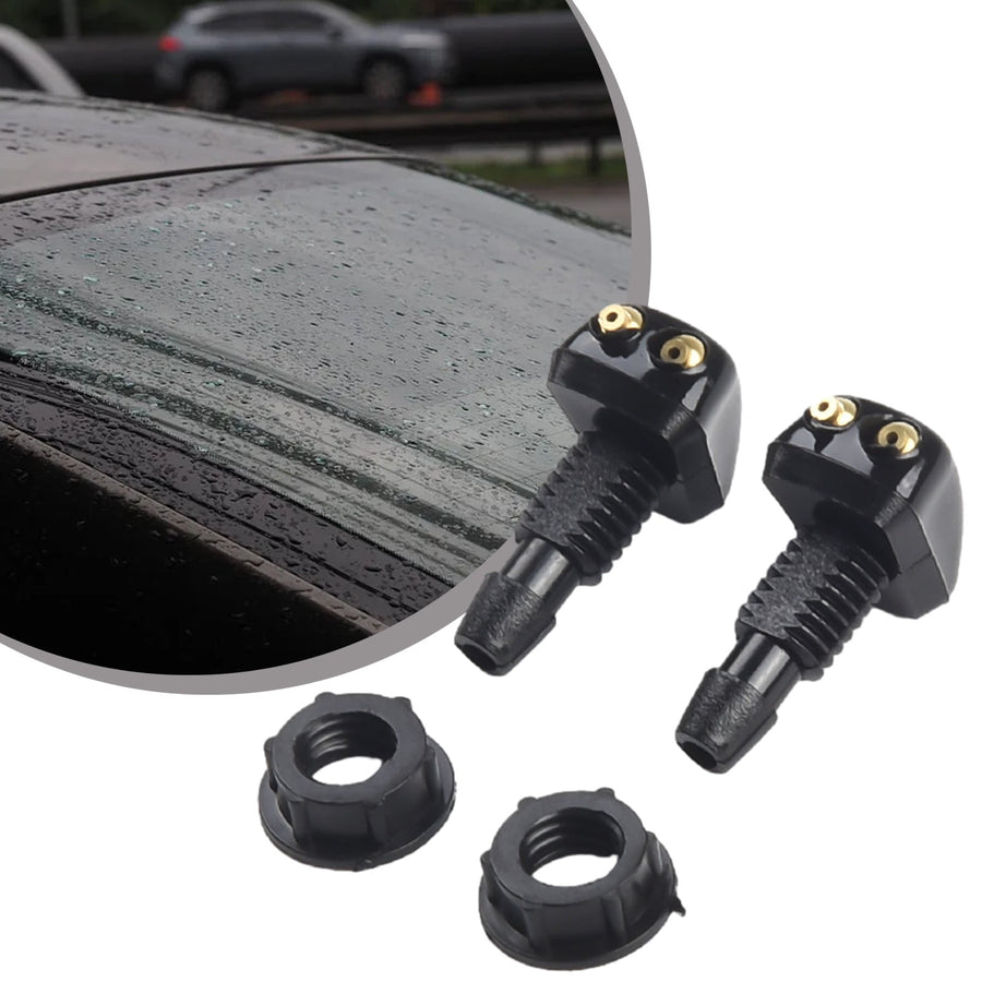 2 Pack Car Dual Holes Windshield Washer Nozzle Adjustable Wiper Water Spray Jet For Most Vehicle Models