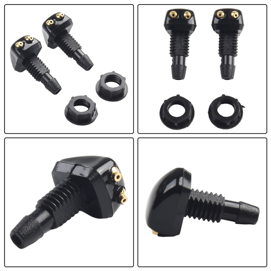 2 Pack Car Dual Holes Windshield Washer Nozzle Adjustable Wiper Water Spray Jet For Most Vehicle Models