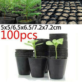 100 Pack Black Plastic Nursery Pots Plant Containers Garden Flower Seedling Planter With Drainage Holes 5Cm 6.5Cm 7.2Cm 7.2*7.2Cm