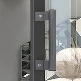 Aluminum Alloy Handle Balcony Sliding Door Handle Glass Door Sliding Door Handle White Smile Home Dark Gray - Front View