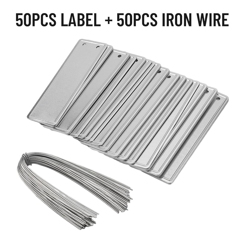 Aluminum Plant Labels Double Sided Metal Labels Tree ID Tag Waterproof iron wire Smile Home