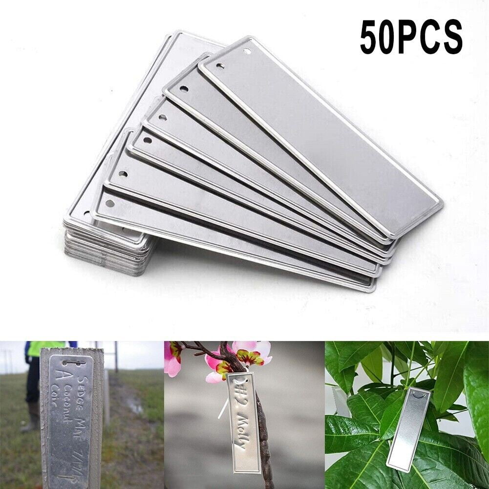 Aluminum Plant Labels Double Sided Metal Labels Tree ID Tag Waterproof iron wire Smile Home