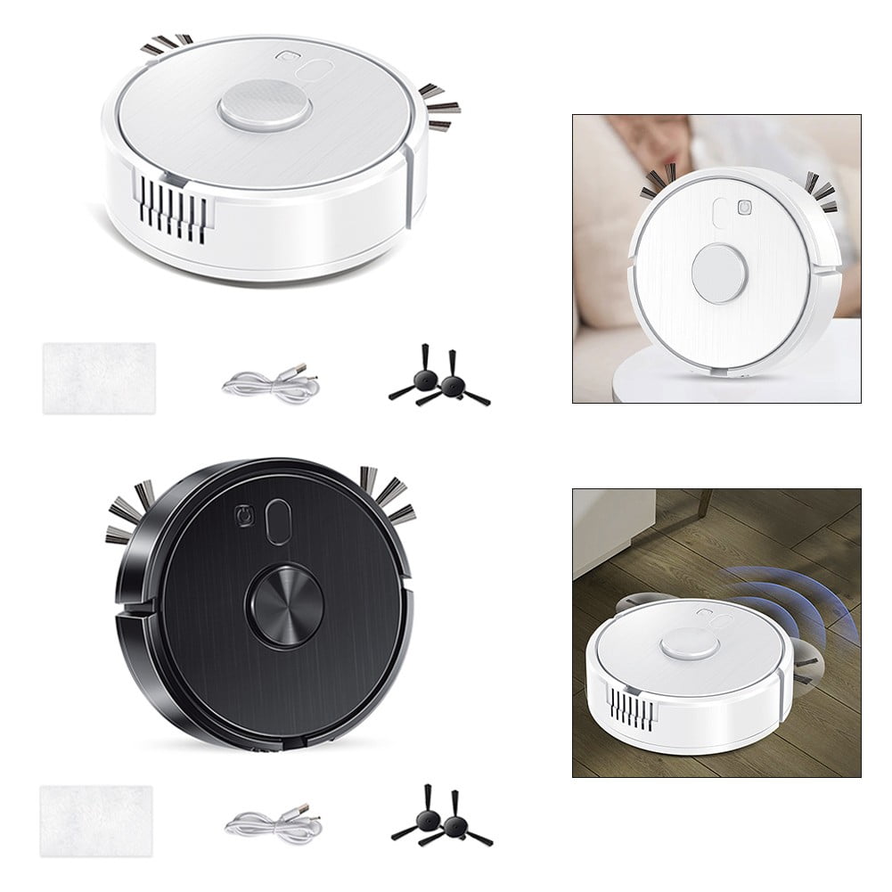Smart Robot Vacuum Cleaner With Self-Charging App Control Multiple Cleaning Modes For Home Floors White Or Black Black black