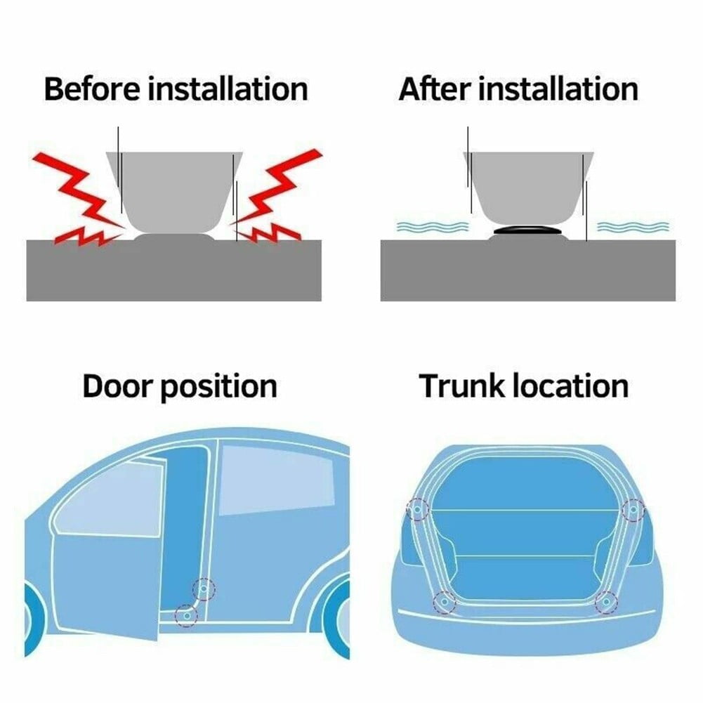 16Pcs Black Silicone Car Door Shock Absorbing Pads Anti-Bump Silent Gasket Protectors For Vehicle Exterior Door Edge Protection Accessories