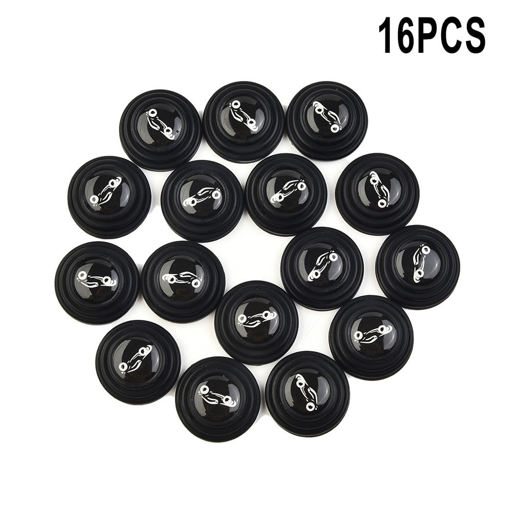 16Pcs Black Silicone Car Door Shock Absorbing Pads Anti-Bump Silent Gasket Protectors For Vehicle Exterior Door Edge Protection Accessories
