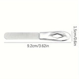 2-in-1 Stainless Steel Nail and Tooth File Set - Double-Sided Polishing Tool with Diamond Polishing Strips and Multi-Purpose Fine Grinding Tool, 2-Pack - Front View