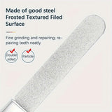 2-in-1 Stainless Steel Nail and Tooth File Set - Double-Sided Polishing Tool with Diamond Polishing Strips and Multi-Purpose Fine Grinding Tool, 2-Pack - 45-Degree Angle