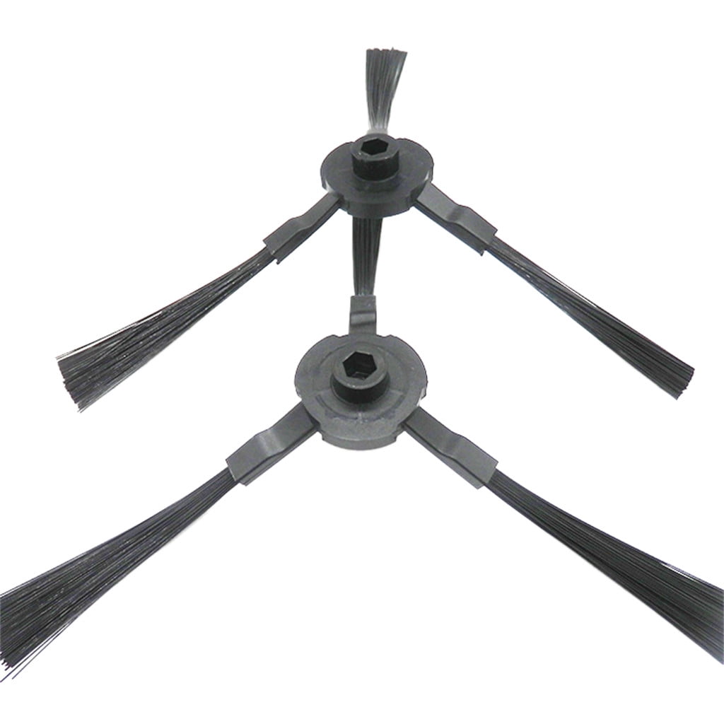 V3 V5 A4 A6 Robot Vacuum Side Brushes Replacement Kit High Strength Durable Accessories for Robotic Sweeper Spare Parts Cleaning Maintenance 1 Pair Black