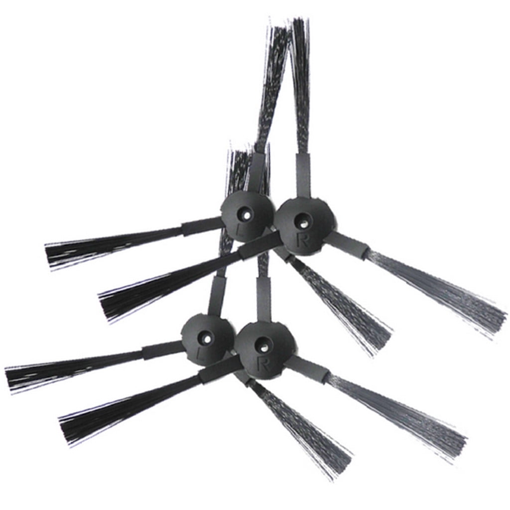 V3 V5 A4 A6 Robot Vacuum Side Brushes Replacement Kit High Strength Durable Accessories for Robotic Sweeper Spare Parts Cleaning Maintenance 1 Pair Black