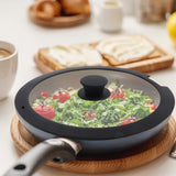 Sleek Black White Silicone Lids Available in Size Range of 18cm to 26cm B 20CM