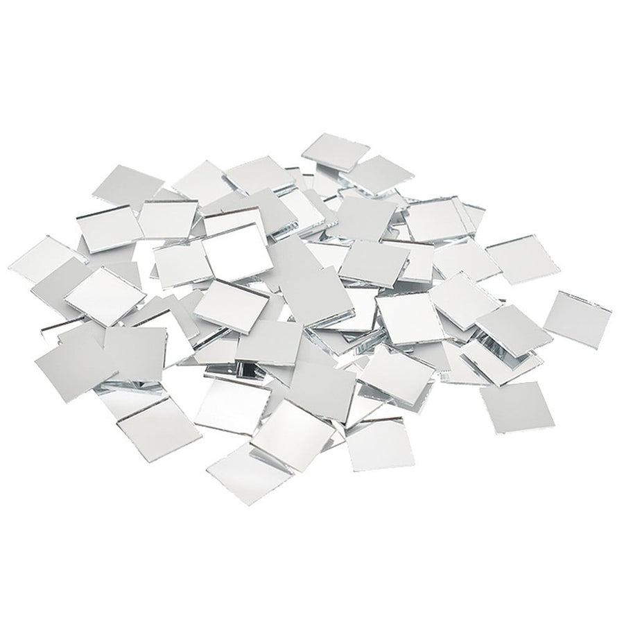 100Pcs Self-Adhesive Real Glass Mini Square Mirror Mosaic Tiles Sticker Bathroom Diy Handmade Craft Home Decoration 10X10Mm Rose gold