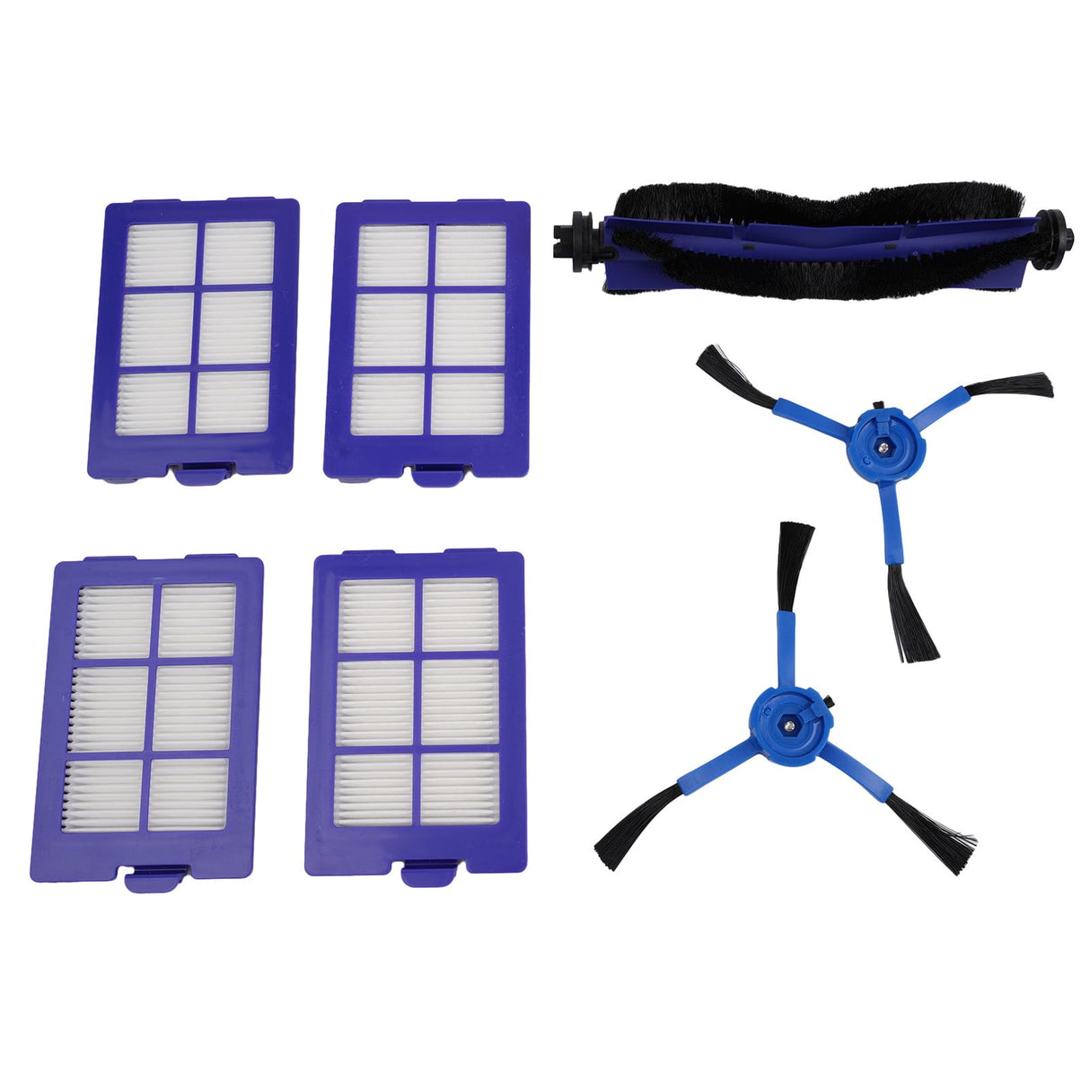 7Pcs/Set Rolling Brush Filters Side Brushes For Robovac X8 Series Hybrid Vacumn Cleaner Sweeper Accessories Spare Parts As Shown