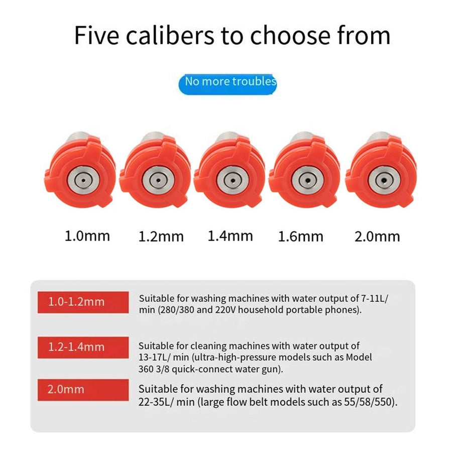 Car Washing Machine 1/4 Nozzle High Pressure Nozzle Fan-Shaped Quick Fittings 1.6 mm