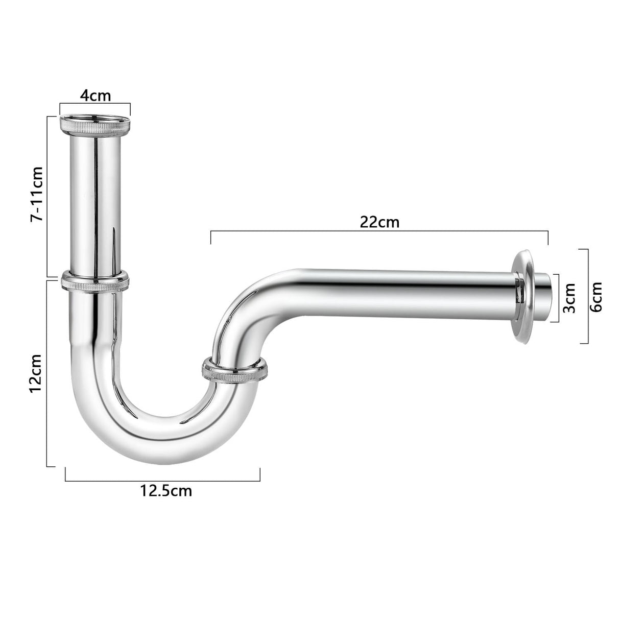 Stainless Steel 1/4' X 32Mm Waste Drain Valve Siphon Syphon for Faucet Sink