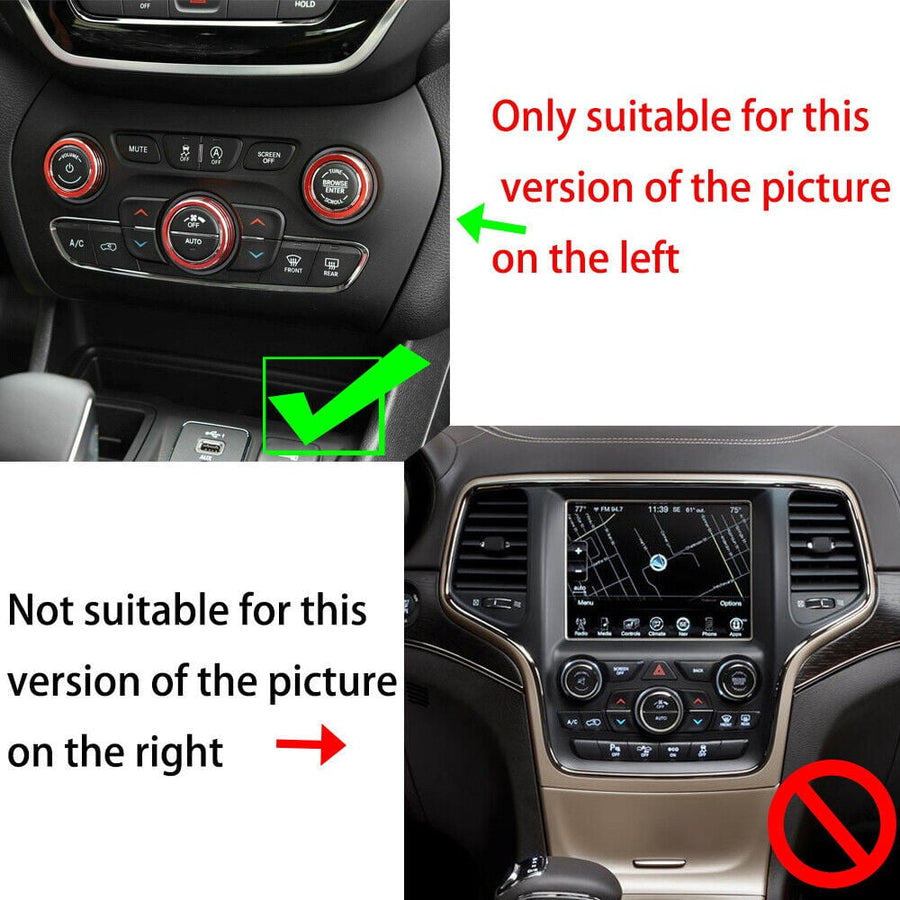 For Grand for Cherokee 2014-21 Black Aluminum Climate Volume Turn Knob Ring