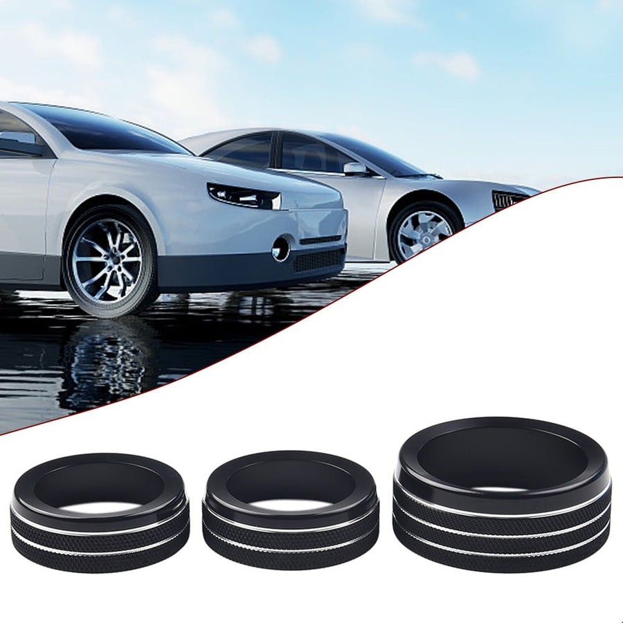 For Grand for Cherokee 2014-21 Black Aluminum Climate Volume Turn Knob Ring