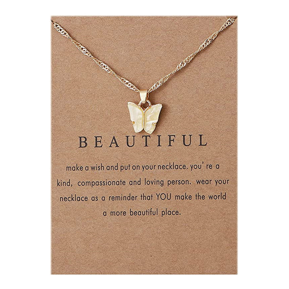 Colorful Acrylic Butterfly Pendant Necklace Bohemian Adjustable Retro Card Clavicle Chain Insect Animal Necklace for Women Friend Friendship Party Jewelry Gift Black