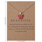 Colorful Acrylic Butterfly Pendant Necklace Bohemian Adjustable Retro Card Clavicle Chain Insect Animal Necklace for Women Friend Friendship Party Jewelry Gift Black