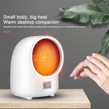 Space heater,Portable Quiet Desk Heater,Energy-Saving Bathroom Heater,Tipping and Overheating Protection,Fast Heating Small Space Warmer ABS PPS Energy Saving Indoor Decor for Desk White - Side View